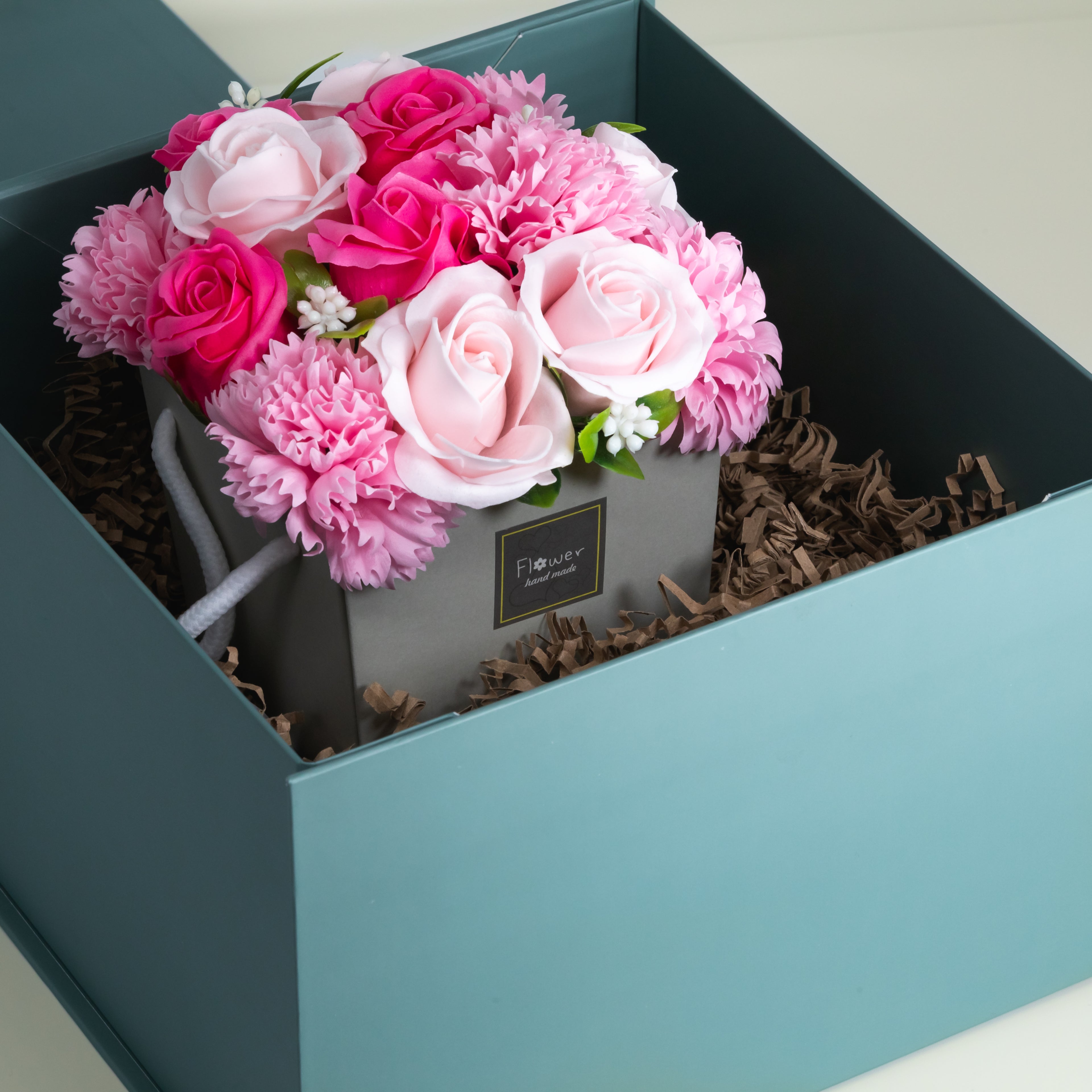 Seifenblumenstrauß Rose und Nelke