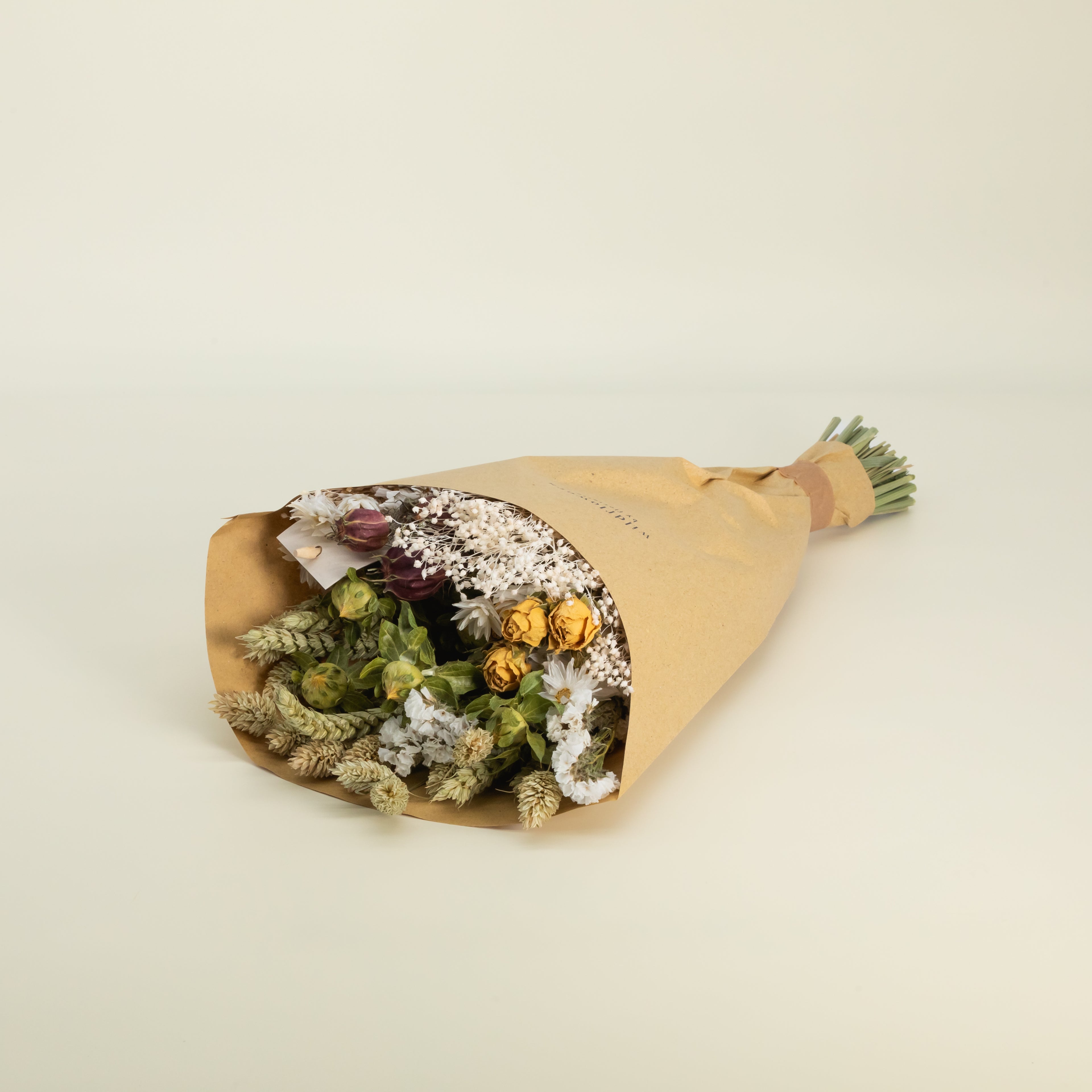 Trockenblumen Feldstrauß Natürlich mit Vase Ember